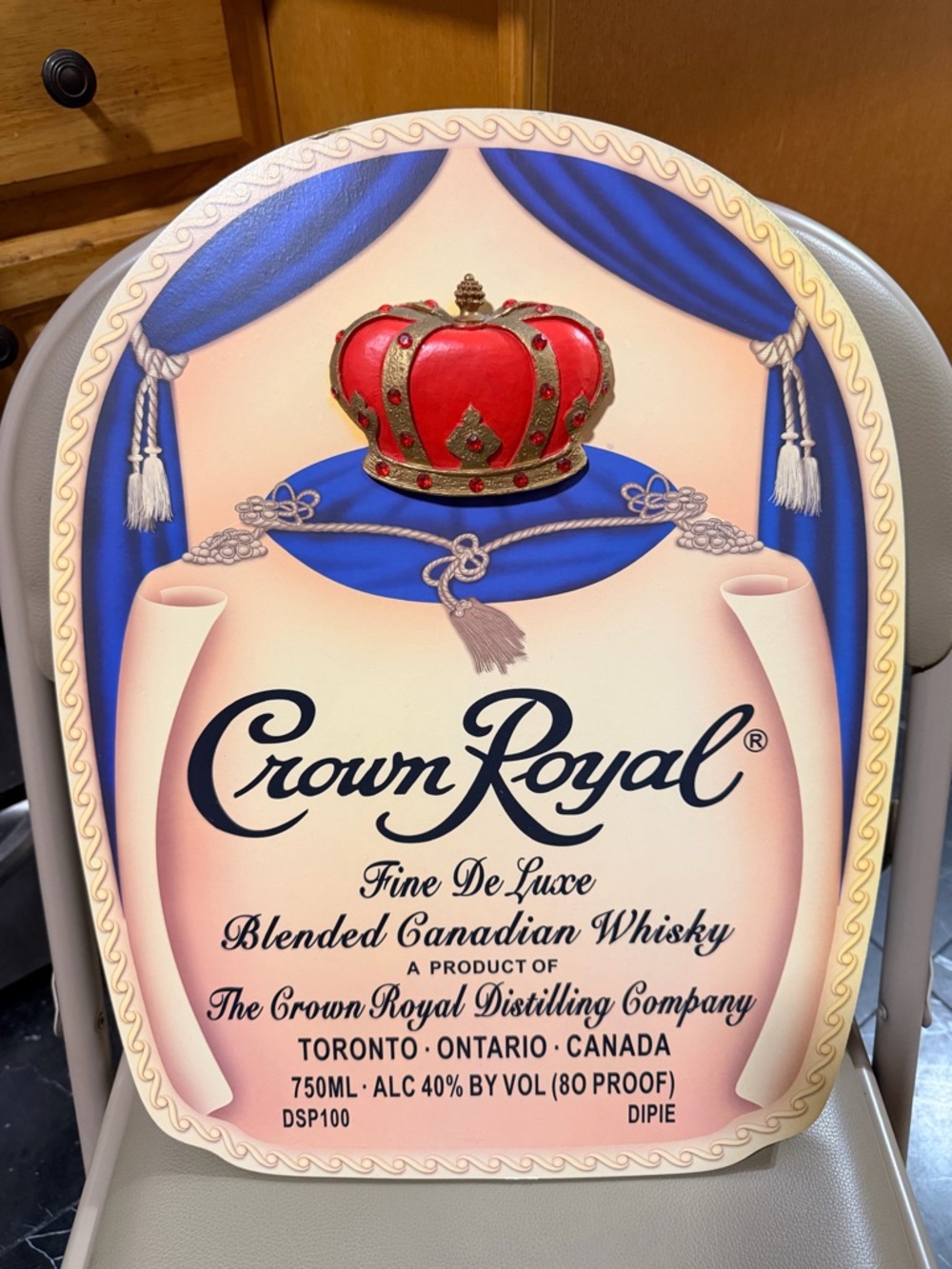 CROWN ROYAL Whiskey Wooden 3-D Wall Art Bar Decor